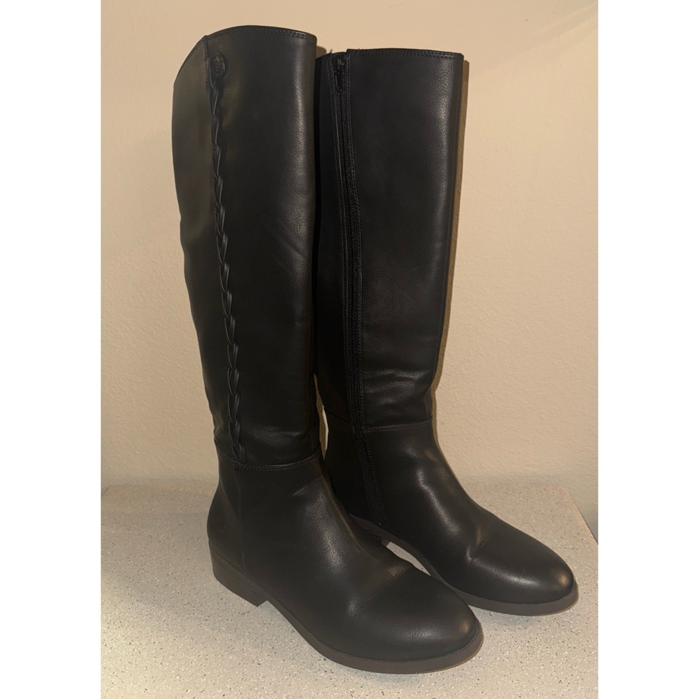 Lucky Brand Carrima Women’s‎ Campus Tall Boots Zip Up Braided Detail Size 8